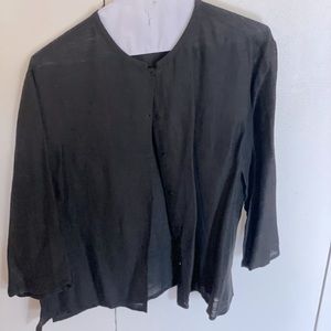Eileen fisher raw silk button top!!